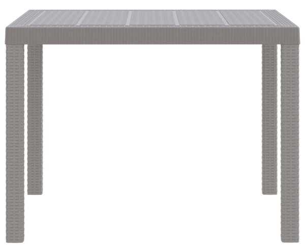 Kerti Asztal Világosszürke 100 x 100 x 73 cm polirattan