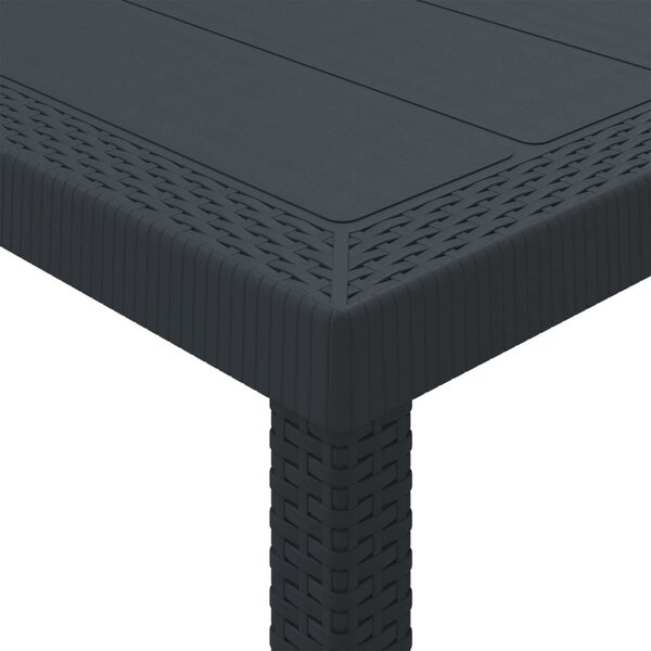 Kerti Asztal Antracit 100 x 100 x 73 cm polirattan