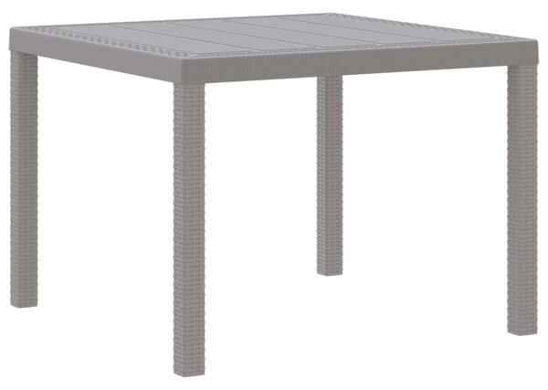 Kerti Asztal Világosszürke 100 x 100 x 73 cm polirattan