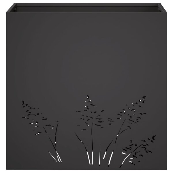 Kerti cserép 2 db Fekete 50 x 30 x 49 cm Hidegen hengerelt acél