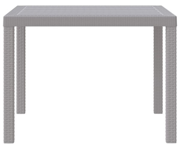 Kerti Asztal Világosszürke 100 x 100 x 73 cm polirattan