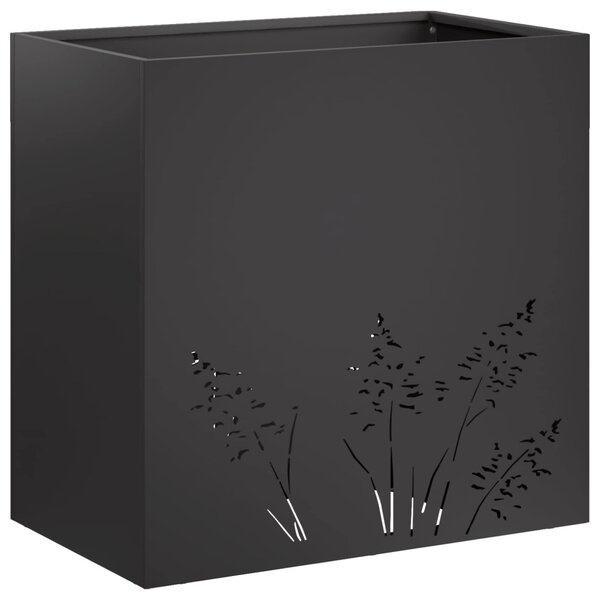 Kerti cserép 2 db Fekete 50 x 30 x 49 cm Hidegen hengerelt acél