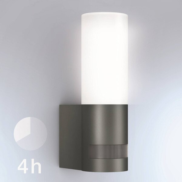 STEINEL L 605 S LED kültéri fali lámpa szenzorIP44, Fekete, Alumínium, Modern