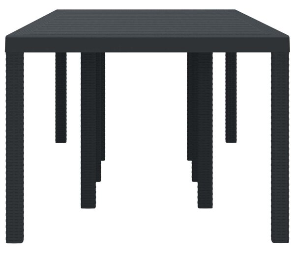 Időjárásálló Kerti Asztal Antracit 250 x 100 x 73 cm polirattan