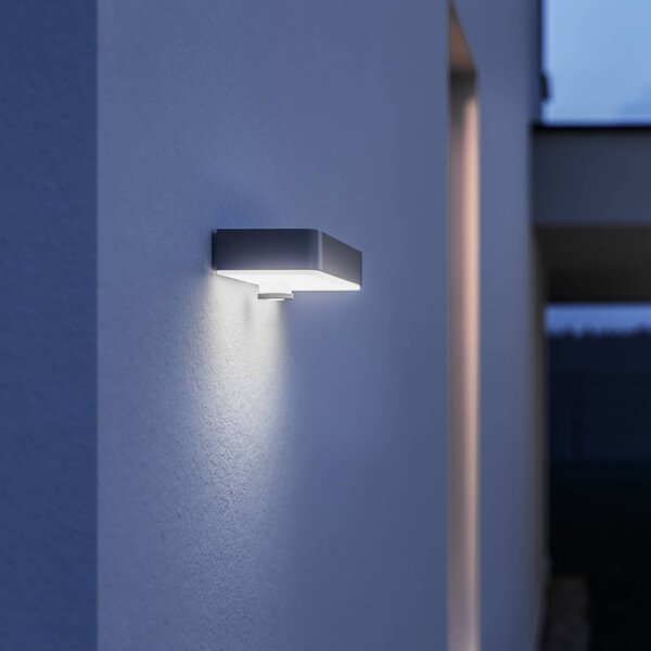 STEINEL XSolar SOL-O S érzékelős LED kültéri falilámpa, antracit, Alu / szürke / cink, Műanyag, Modern