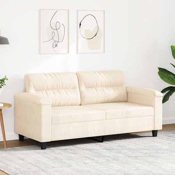 Kétszemélyes bézs mikroszálas szövetkanapé 140 cm