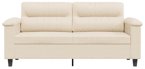 Kétszemélyes bézs mikroszálas szövetkanapé 140 cm