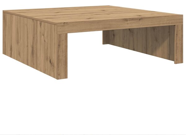Kézműves tölgy színű szerelt fa dohányzóasztal 100 x 100 x 35cm