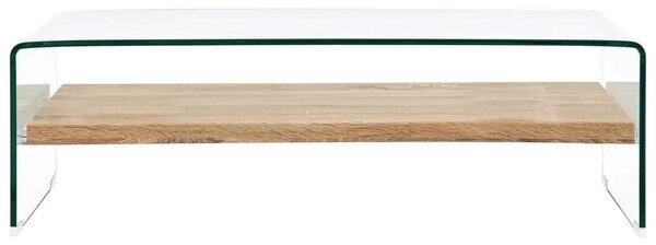 Átlátszó edzett üveg dohányzóasztal 98 x 45 x 31 cm