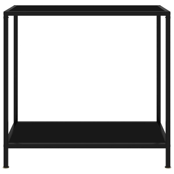 Fekete edzett üveg tálalóasztal 80 x 35 x 75 cm
