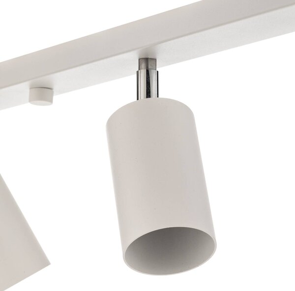 SOLLUX LIGHTING Mennyezeti spotlámpa, fehér, 6 izzós, lineáris, dimmelhető, Fehér / opál, Nappali / Étkező, fém, Modern