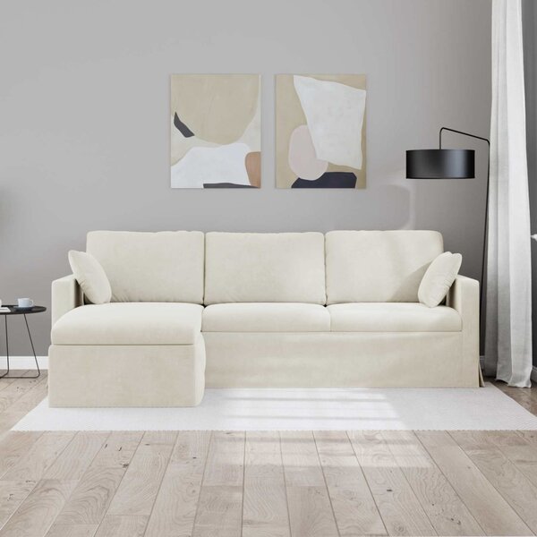Kanapé Krém 228 x 134 x 80 cm Bársony