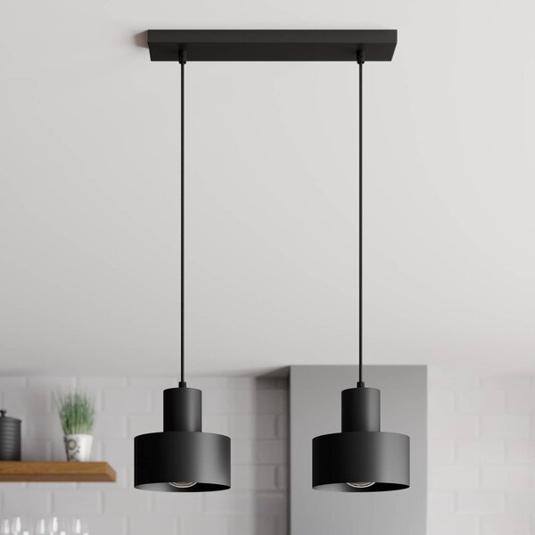SIGMA Lógó világítás Rif, lineáris, 2 izzós, fekete, dimmelhető, Fekete, Nappali / Étkező, fém, Modern