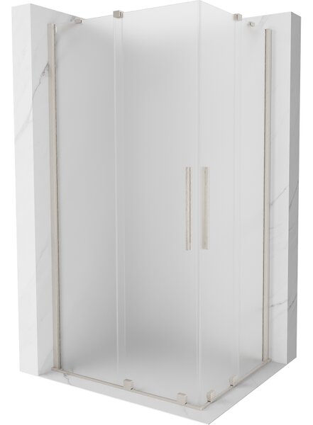 Mexen Velar Duo, zuhanykabin tolóajtóval 100 x 90 cm, 8 mm-es matt üveg, csiszolt acél, 871-100-090-32-97