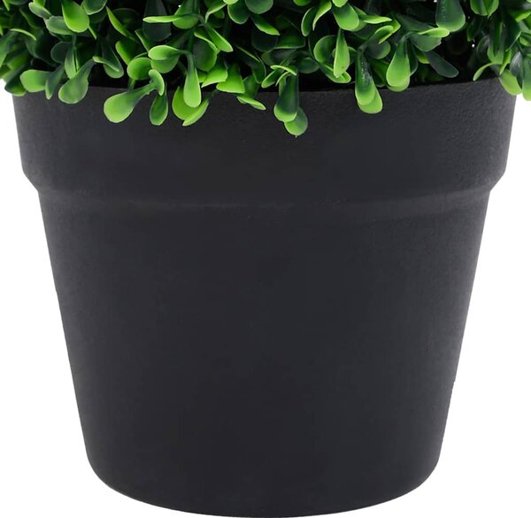 2 db zöld gömbalakú cserepes műpuszpáng 27 cm