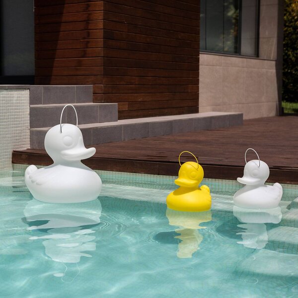 Goodnight Light LED-es design lámpa DUCK-DUCK S kültéri használatra, fehér színben, dimmelhető, Fehér / opál, Műanyag, Dizájn