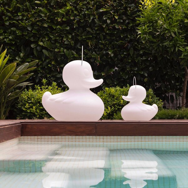 Goodnight Light LED-es design lámpa DUCK-DUCK S kültéri használatra, fehér színben, dimmelhető, Fehér / opál, Műanyag, Dizájn