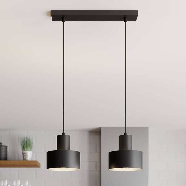 SIGMA Lógó világítás Rif, lineáris, 2 izzós, fekete, dimmelhető, Fekete, Nappali / Étkező, fém, Modern