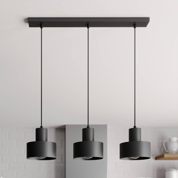 SIGMA Lógó világítás Rif, lineáris, 3 izzós, fekete, dimmelhető, Fekete, Nappali / Étkező, fém, Modern
