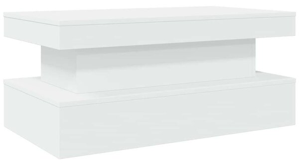 VidaXL LED-es Dohányzóasztal - Fehér - 90x50x40 cm