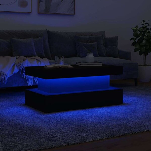 VidaXL LED-es Dohányzóasztal - Fehér - 90x50x40 cm