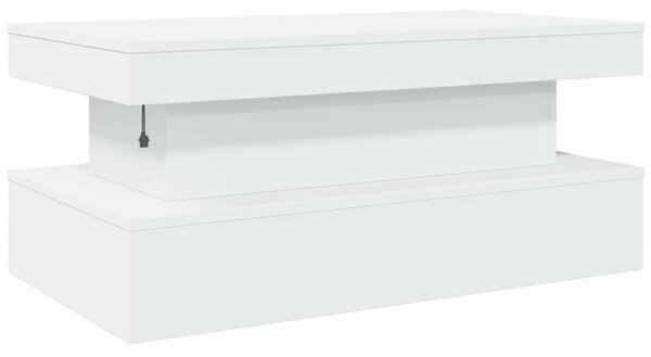 VidaXL LED-es Dohányzóasztal - Fehér - 90x50x40 cm