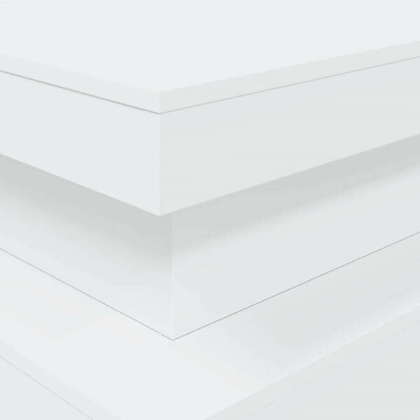 VidaXL LED-es Dohányzóasztal - Fehér - 90x50x40 cm