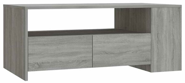 Szürke sonoma színű szerelt fa dohányzóasztal 102 x 55 x 42 cm