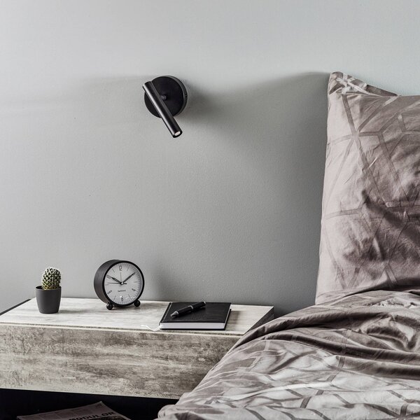 SIGMA Sopel fali világítás, magasság 15 cm, fekete, dimmelhető, Fekete, Nappali / Étkező, fém, Modern