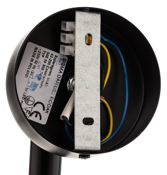 SIGMA Sopel fali világítás, magasság 15 cm, fekete, dimmelhető, Fekete, Nappali / Étkező, fém, Modern
