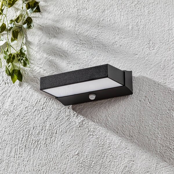 Trio Lighting LED kültéri fali lámpa Cuando mozgásérzékelővel, Fekete, Alumínium, Modern