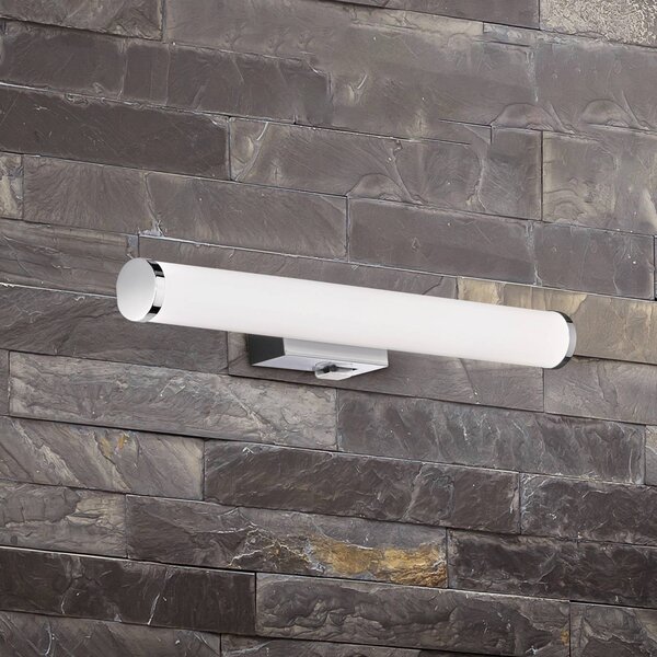 Trio Lighting Mattimo LED fali lámpa, szélesség 40 cm, króm, kapcsoló, Króm / ezüst, Fürdőszoba, Műanyag, Modern