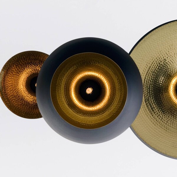 Tom Dixon Beat Tall LED függő lámpa, fekete, dimmelhető, Fekete, Nappali / Étkező, Sárgaréz, Dizájn