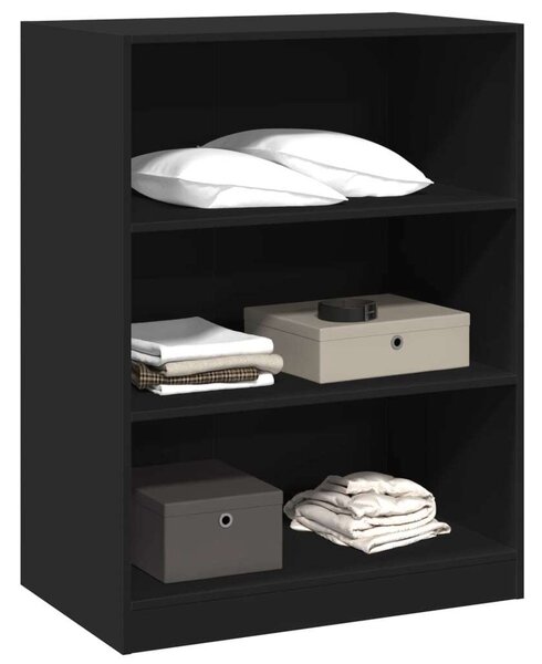 VidaXL fekete szerelt fa ruhásszekrény 77 x 48 x 102 cm