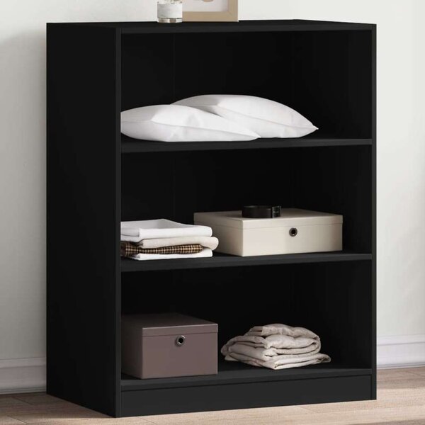 VidaXL fekete szerelt fa ruhásszekrény 77 x 48 x 102 cm