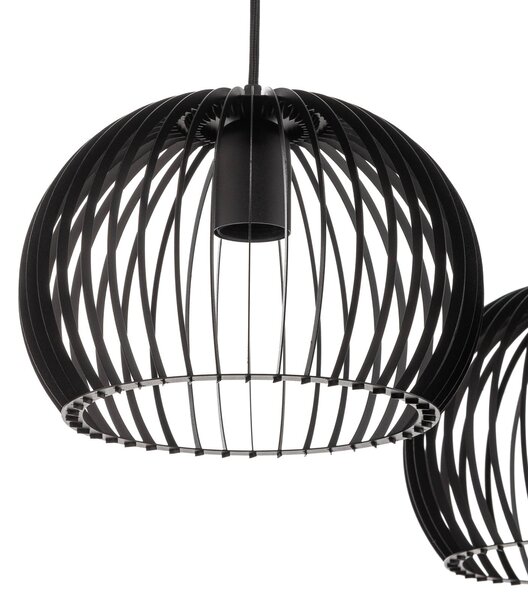 TEMAR LIGHTING Larus fekete acélból készült lógó lámpa, 2 izzós, dimmelhető, Fekete, Nappali / Étkező, fém, Modern