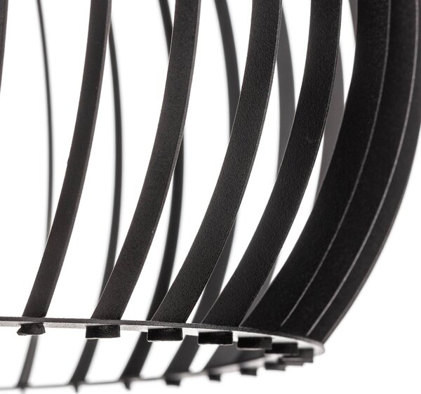 TEMAR LIGHTING Larus fekete acélból készült lógó lámpa, 2 izzós, dimmelhető, Fekete, Nappali / Étkező, fém, Modern