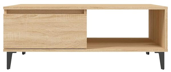 Sonoma tölgy színű szerelt fa dohányzóasztal 90 x 60 x 35 cm