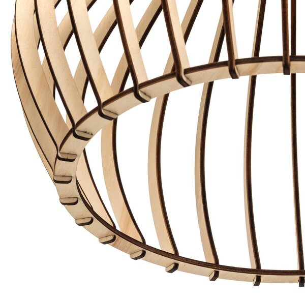 TEMAR LIGHTING Barrel mennyezeti világítás fa burával, dimmelhető, Világos fa, Nappali / Étkező, Fa, Vidéki otthon / Rusztikus