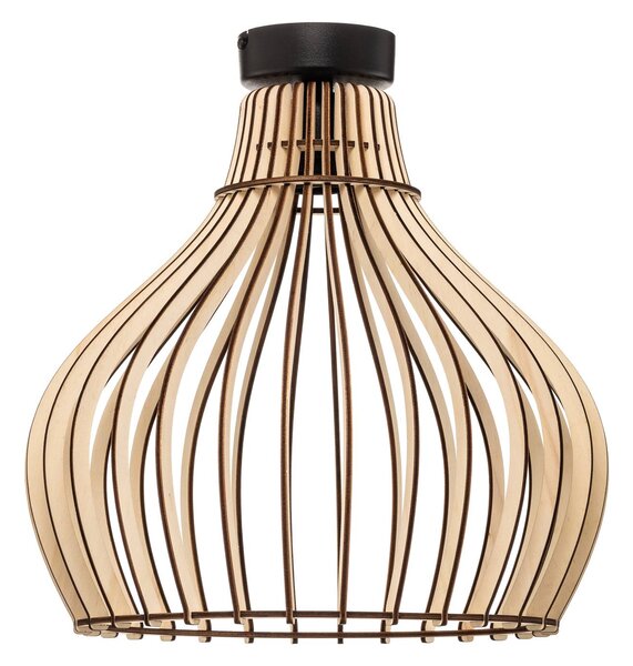 TEMAR LIGHTING Barrel mennyezeti világítás fa burával, dimmelhető, Világos fa, Nappali / Étkező, Fa, Vidéki otthon / Rusztikus