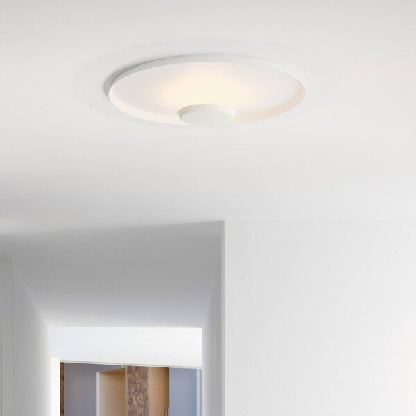 Vibia Top LED fali világítás Ø 60 cm fehér, dimmelhető, Fehér / opál, Nappali / Étkező, fém, Modern
