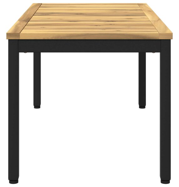 Dohányzóasztal Fehér és Fekete 49 x 100,5 x 45 cm Tömör Akácfa