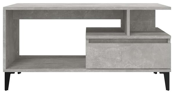 Betonszürke szerelt fa dohányzóasztal 90x49x45 cm