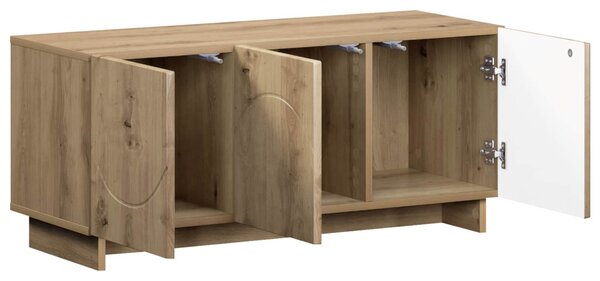 TV állvány 90 x 34.5 x 40 cm Kézműves Tölgy Szerelt Fa