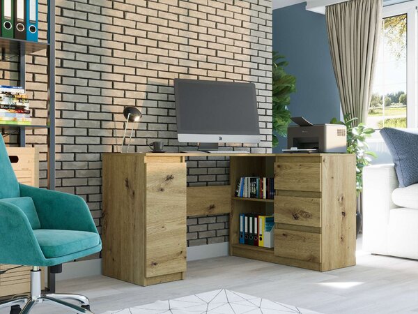 Modern sarok számítógépasztal N12 - artisan tölgy