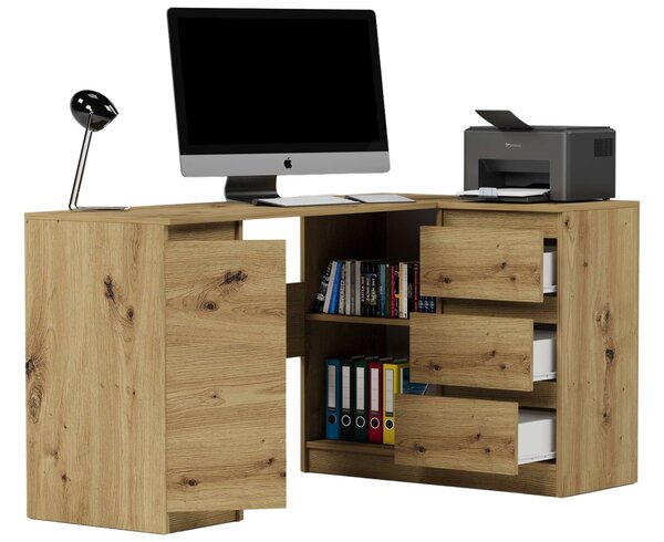 Modern sarok számítógépasztal N12 - artisan tölgy