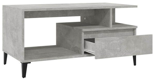 Betonszürke szerelt fa dohányzóasztal 90x49x45 cm