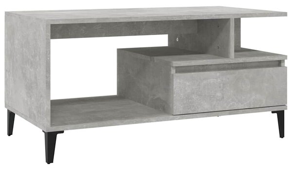 Betonszürke szerelt fa dohányzóasztal 90x49x45 cm