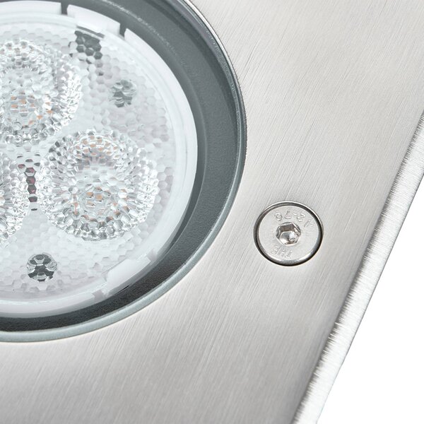 Lucande LED padlóbeépített lámpa Ava, 12 cm x cm, IP67, Alu / szürke / cink, Alumínium, Modern