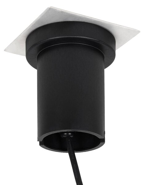 Lucande LED padlóbeépített lámpa Ava, 12 cm x cm, IP67, Alu / szürke / cink, Alumínium, Modern